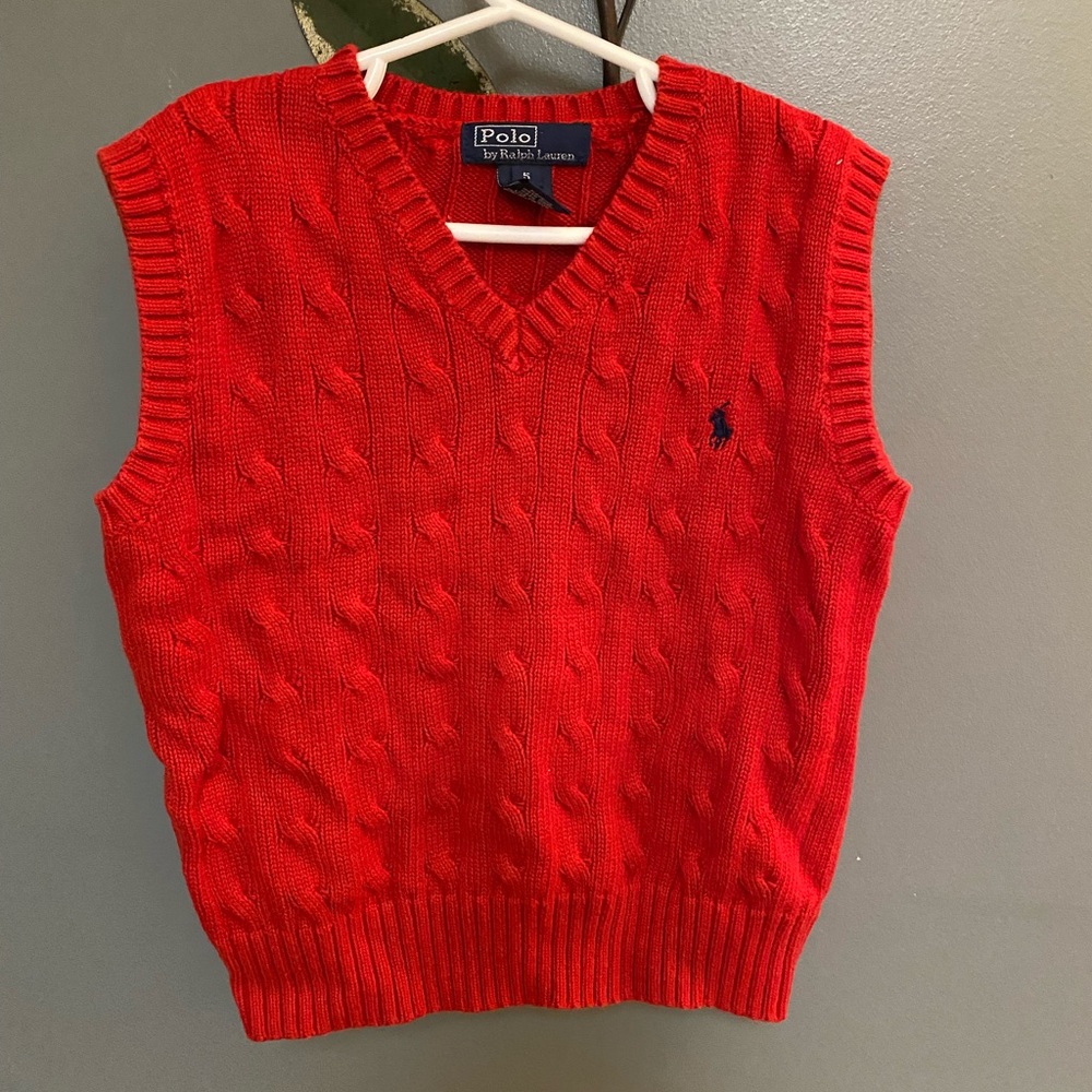Red Ralph Lauren Polo Sweater Vest